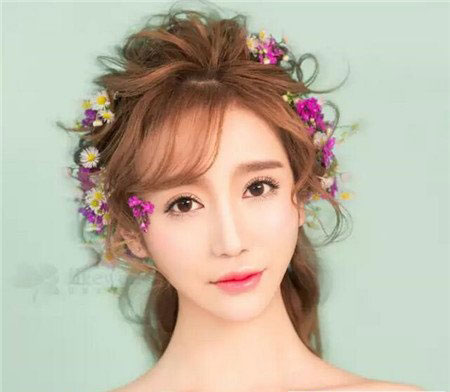 空气刘海女生图片 女生新娘发型 韩式清新新娘05