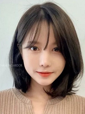 韩系中短发型图片女生
