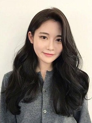 韩范卷发发型女中长发图片