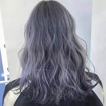 灰紫色发型 仙气女生发型图片 女生灰紫色头发9