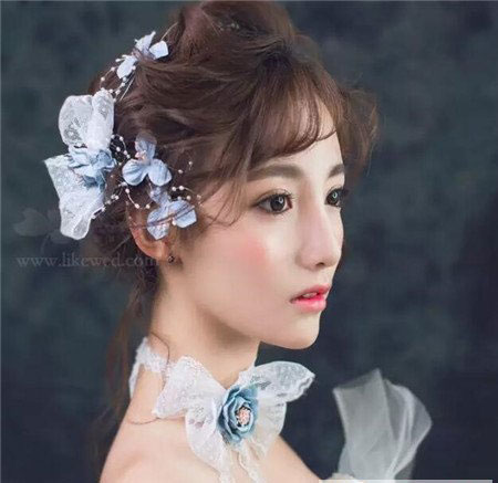 空气刘海女生图片 女生新娘发型 韩式清新新娘02