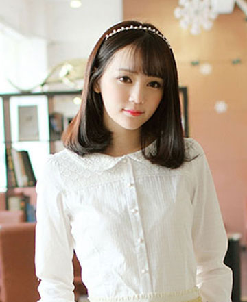 韩式女生刘海 女生刘海发型 甜美女生发型4