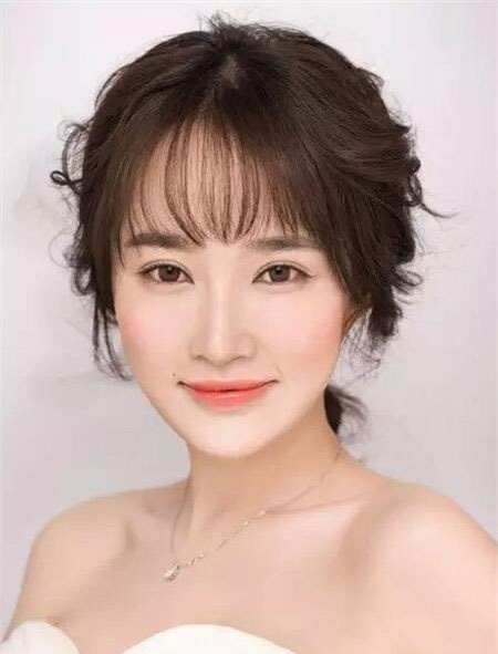 空气刘海女生图片 女生新娘发型 韩式清新新娘07
